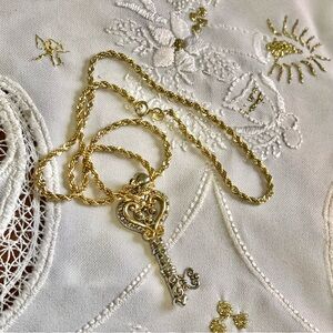 Ross Simons Key Pendant Necklace 14k & Sterling Silver